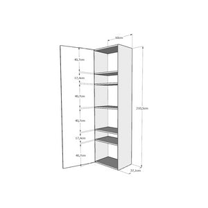 Letto a scomparsa 140 verticale Kentaro con colonna e pensili - Bianco Frassino