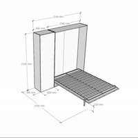 Letto a scomparsa 140 verticale Kentaro con colonna - Noce