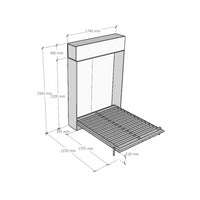 Letto a scomparsa 160 verticale Kentaro con pensile vasistas - Noce