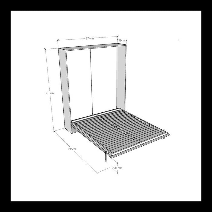 Letto a scomparsa 160 verticale Kentaro - Noce