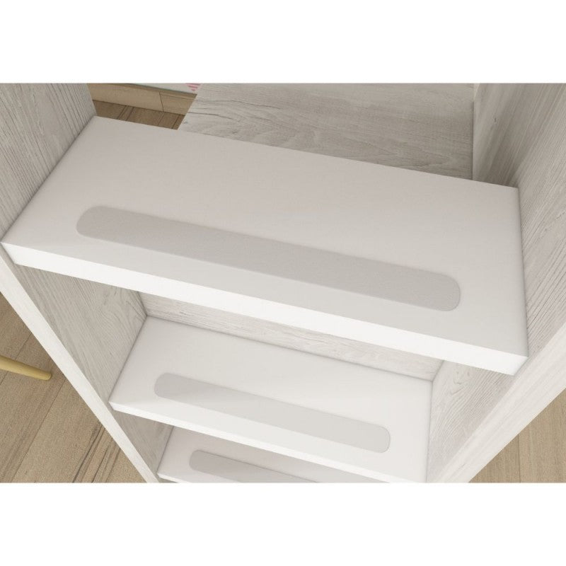 Letto a soppalco bianco consumato e bianco con scrivania 2278