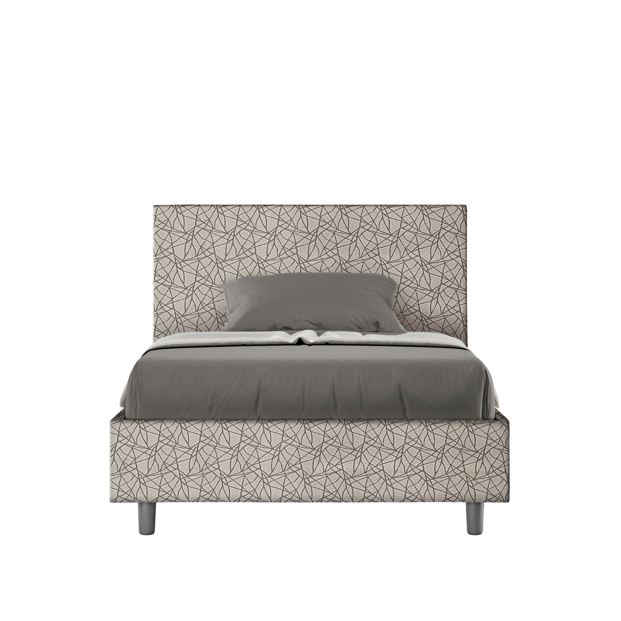 Letto 1 Piazza e Mezzo 120x210 cm Senza Rete Adele Era 02 Grigio