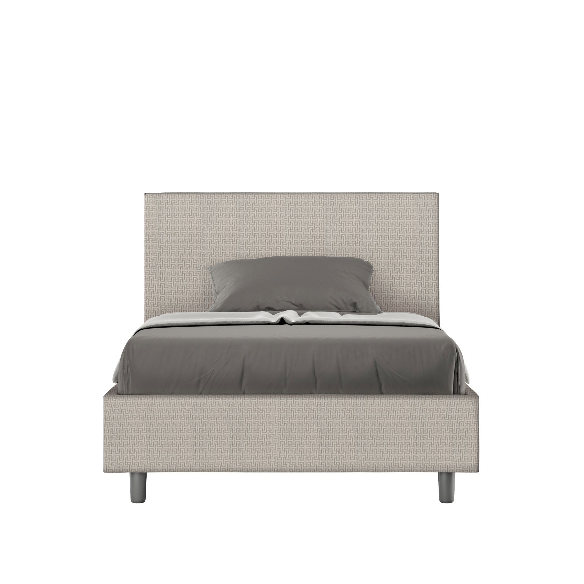 Letto 1 Piazza e Mezzo 120x190 cm con Rete Adele Labirinto 01 Bianco