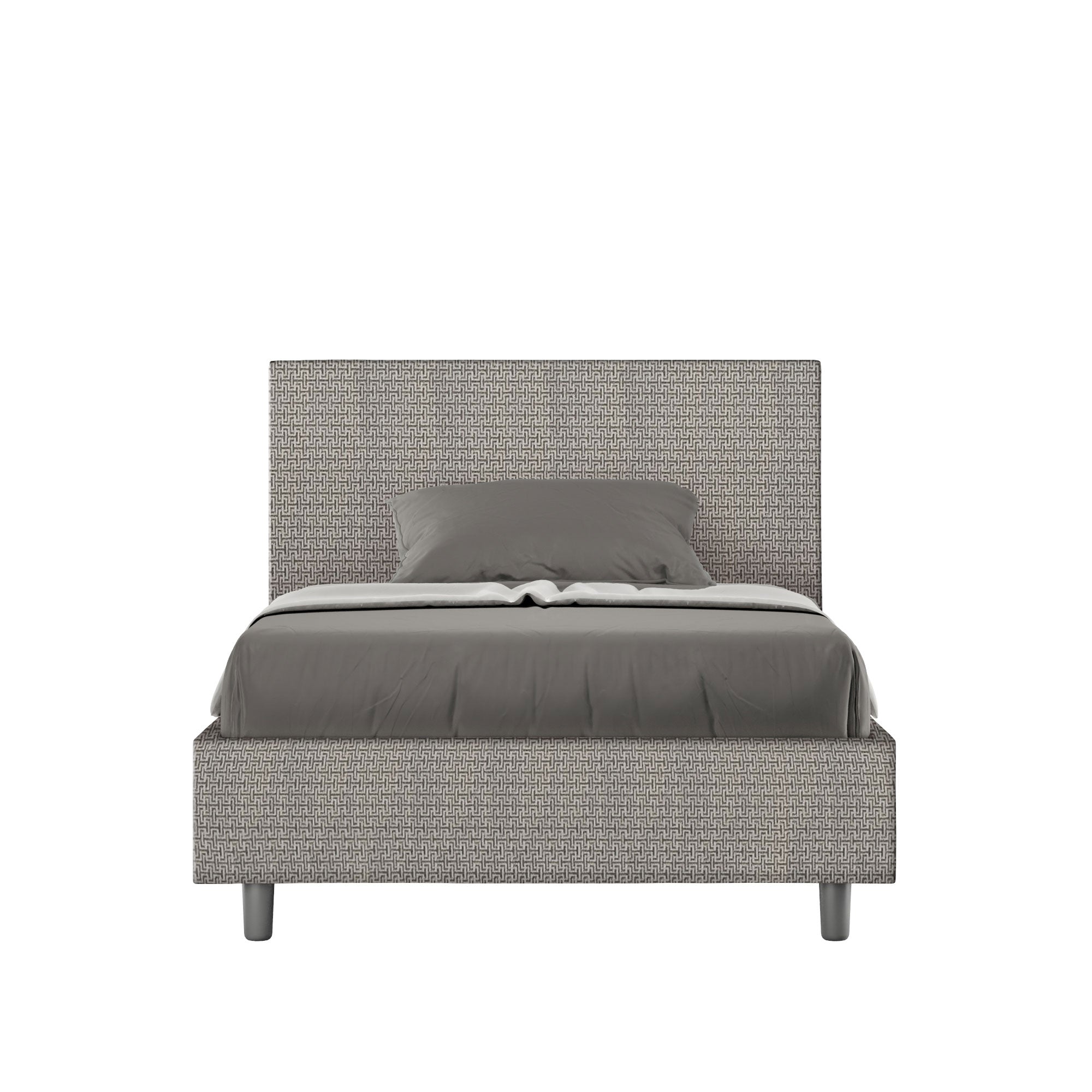 Letto 1 Piazza e Mezzo 120x200 cm con Rete Adele Labirinto 02 Grigio