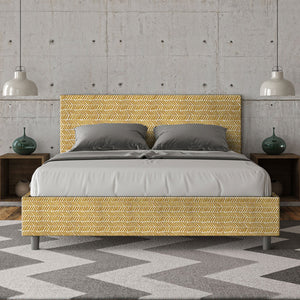 Letto Matrimoniale 160x210 cm con Rete e Contenitore Adele Aragona 3 Giallo