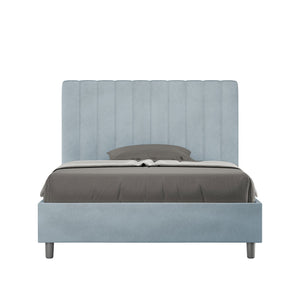 Letto 1 Piazza e Mezzo 120x210 cm con Rete e Contenitore Agueda Azzurro