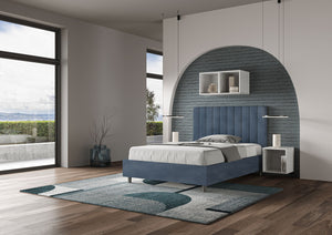 Letto 1 Piazza e Mezzo 120x190 cm con Rete e Contenitore Agueda Blu