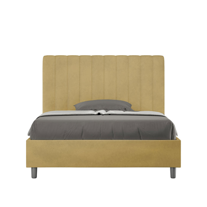 Letto 1 Piazza e Mezzo 120x190 cm con Rete e Contenitore Agueda Ocra