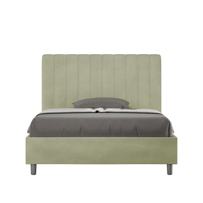 Letto 1 Piazza e Mezzo 120x190 cm con Rete e Contenitore Agueda Tè verde