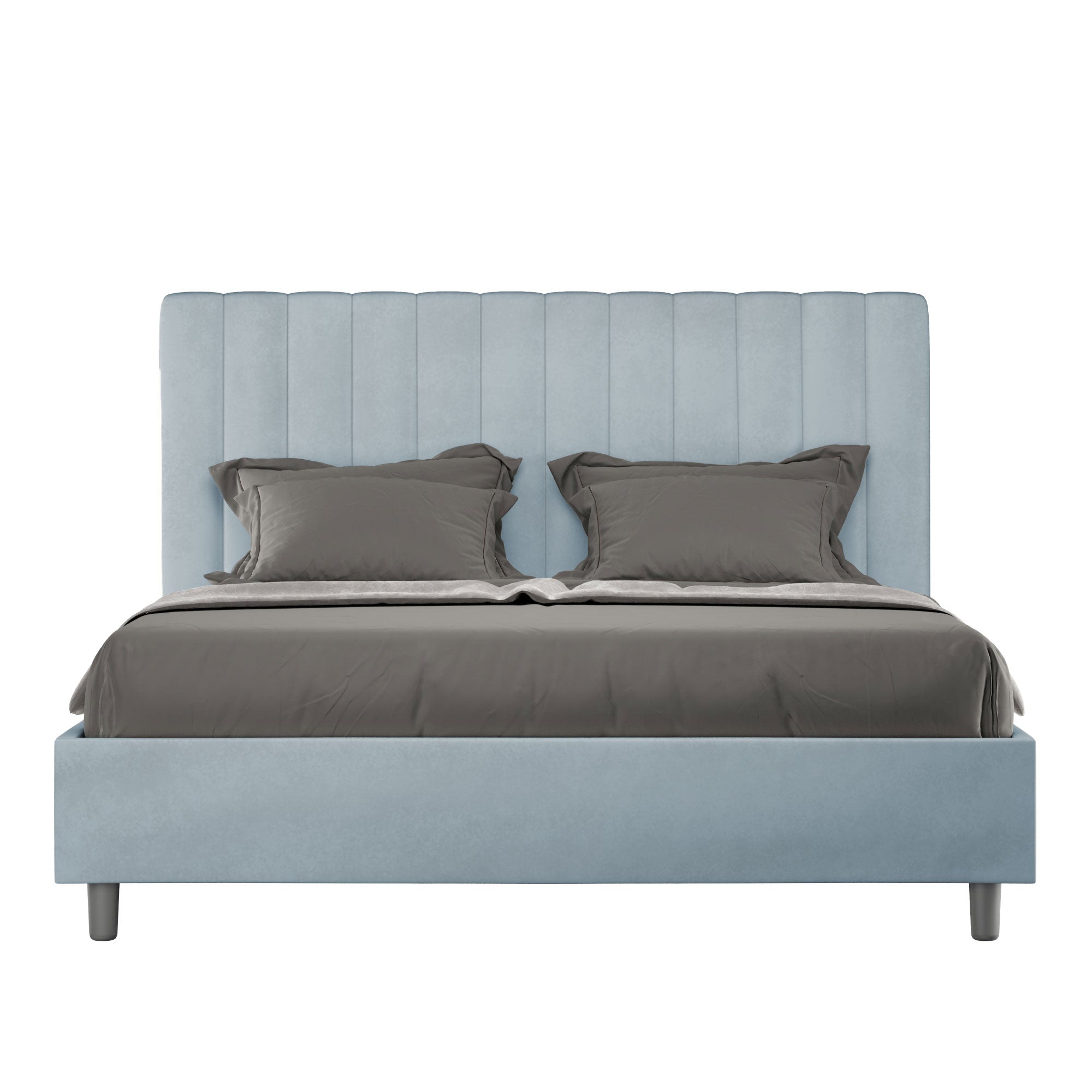 Letto Matrimoniale 160x210 cm con Rete Agueda Azzurro