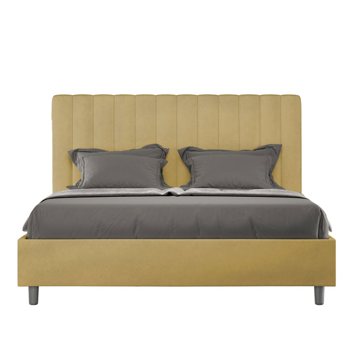 Letto Matrimoniale 160x210 cm con Rete Agueda Ocra