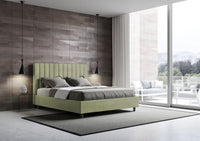 Letto Matrimoniale 160x210 cm con Rete e Contenitore Agueda Tè verde