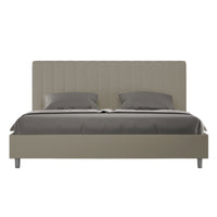 Letto matrimoniale king size senza rete imbottito 180x190 similpelle cappuccino Agueda