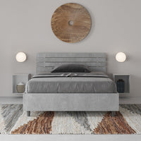 Letto 1 Piazza e Mezzo 120x200 cm Senza Rete Testata Doghe Dritta Ankel Grigio