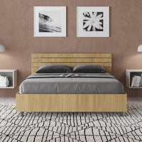 Letto matrimoniale francese con rete 140x200 testata dritta con doghe quercia Ankel