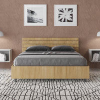 Letto Matrimoniale Francese 140x190 cm con Rete Ankel Testata Doghe Dritta Quercia