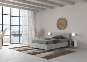 Letto 1 Piazza e Mezzo 120x200 cm Senza Rete Testata Doghe Dritta Ankel Grigio