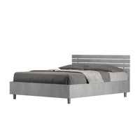 Letto Matrimoniale Francese 140x200 cm con Rete Testata Doghe Dritta Ankel Grigio