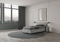 Letto Singolo 80x200 cm Senza Rete Testata Dritta Ankel Grigio