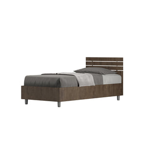 Letto Singolo 80x190 cm Senza Rete Ankel Testata Doghe Dritta Noce