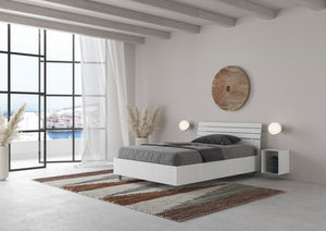 Letto una piazza e mezza senza rete 120x190 testata inclinata con doghe bianco frassino Ankel