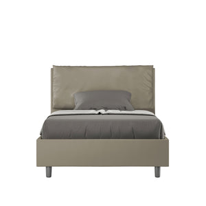 Letto una piazza e mezza con rete imbottito 120x190 similpelle cappuccino Antea Large