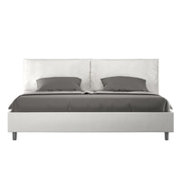 Letto matrimoniale king size con rete imbottito 200x210 similpelle bianco Antea Large