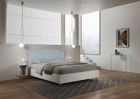 Letto Matrimoniale 160x190 cm con Rete e Contenitore Antilia Azzurro