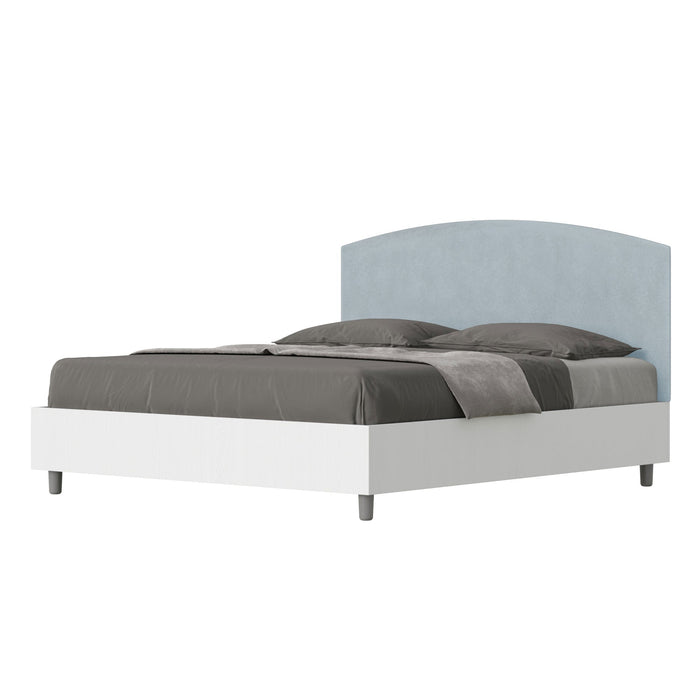 Letto Matrimoniale 160x200 cm con Rete e Contenitore Antilia Azzurro