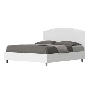 Letto Matrimoniale 160x200 cm con Rete e Contenitore Antilia Bianco