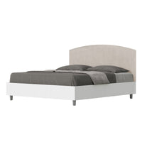 Letto Matrimoniale 160x190 cm con Rete e Contenitore Antilia Sabbia