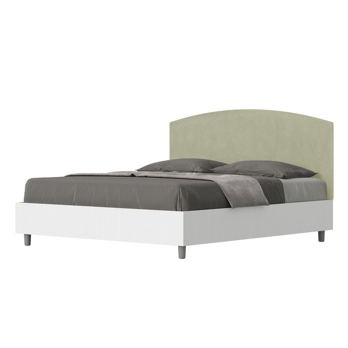 Letto Matrimoniale 160x190 cm con Rete e Contenitore Antilia Tè verde