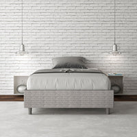 Letto 1 Piazza e Mezzo Sommier 120x210 cm con Rete e Contenitore Azelia Aragona 1 Bianco