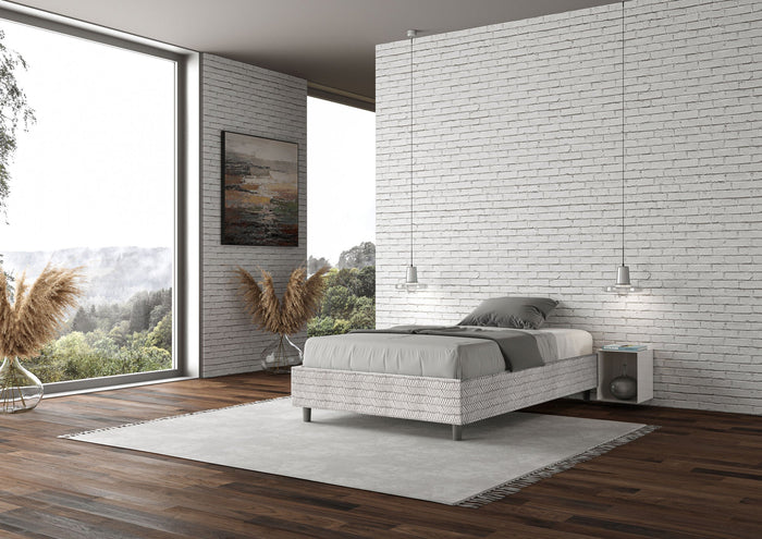 Letto 1 Piazza e Mezzo Sommier 120x210 cm Senza Rete Azelia Aragona 1 Bianco