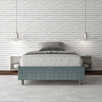 Letto 1 Piazza e Mezzo Sommier 120x210 cm con Rete Azelia Aragona 8 Blu