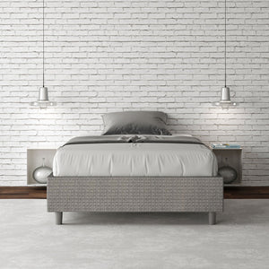 Letto 1 Piazza e Mezzo Sommier 120x210 cm con Rete Azelia Labirinto 02 Grigio