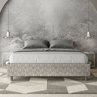 Letto matrimoniale contenitore imbottito 160x200 tessuto Era 2 grigio Azelia