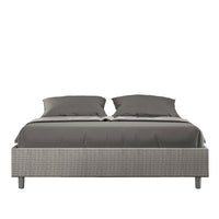 Letto matrimoniale contenitore imbottito 160x190 tessuto Labirinto 2 grigio Azelia