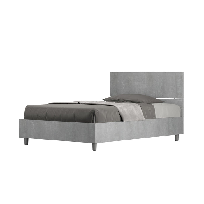 Letto 1 Piazza e Mezzo 120x200 cm Senza Rete Testata Dritta Demas Grigio