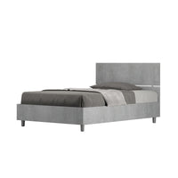 Letto 1 Piazza e Mezzo 120x190 cm Senza Rete Demas Testata Dritta Cemento