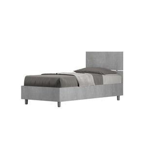 Letto Singolo 80x190 cm Senza Rete Demas Testata Dritta Cemento