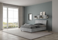 Letto 1 Piazza e Mezzo 120x200 cm con Rete Testata Inclinata Demas Grigio