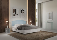 Letto Matrimoniale 160x190 cm con Rete Grace Azzurro