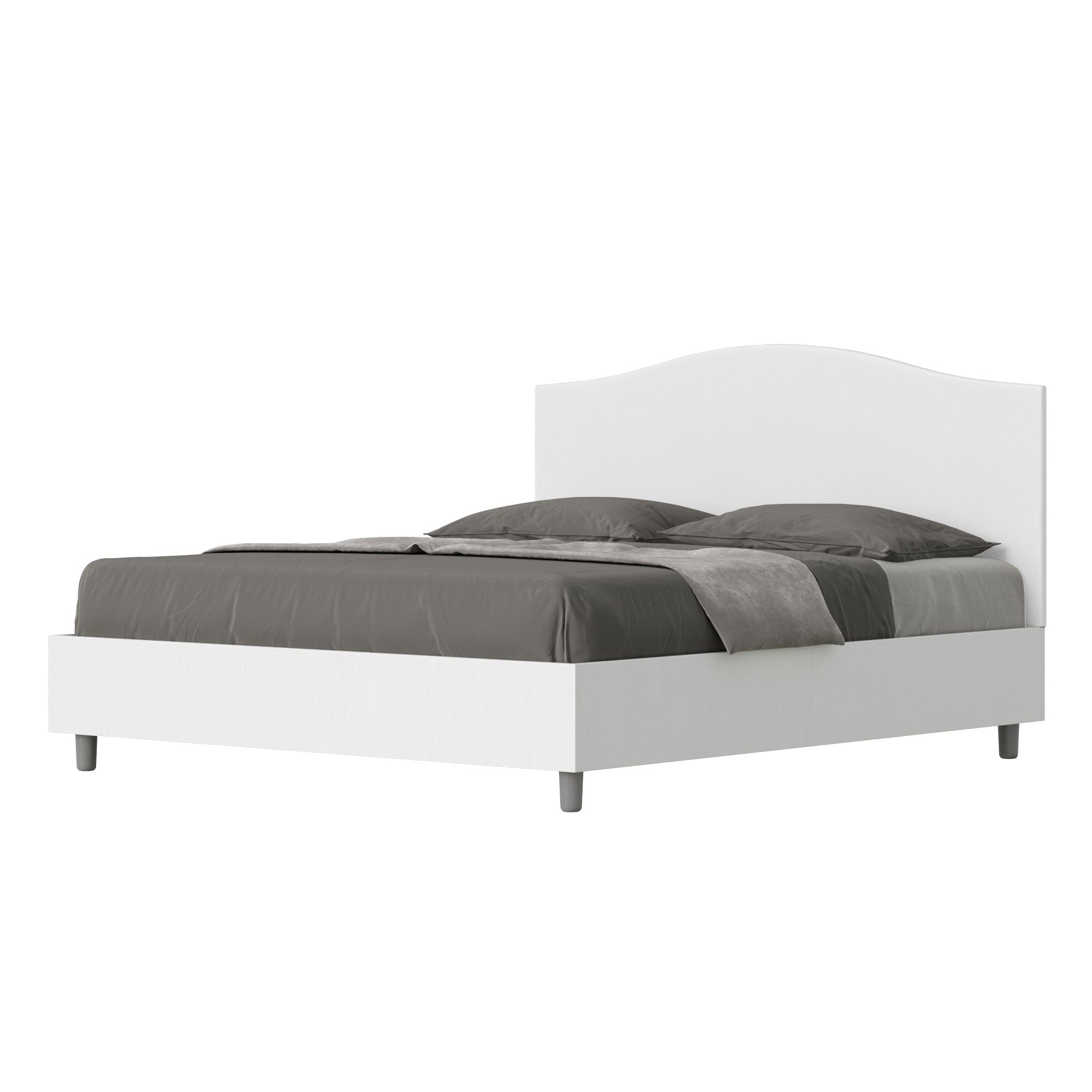 Letto Matrimoniale 160x190 cm con Rete e Contenitore Grace Bianco