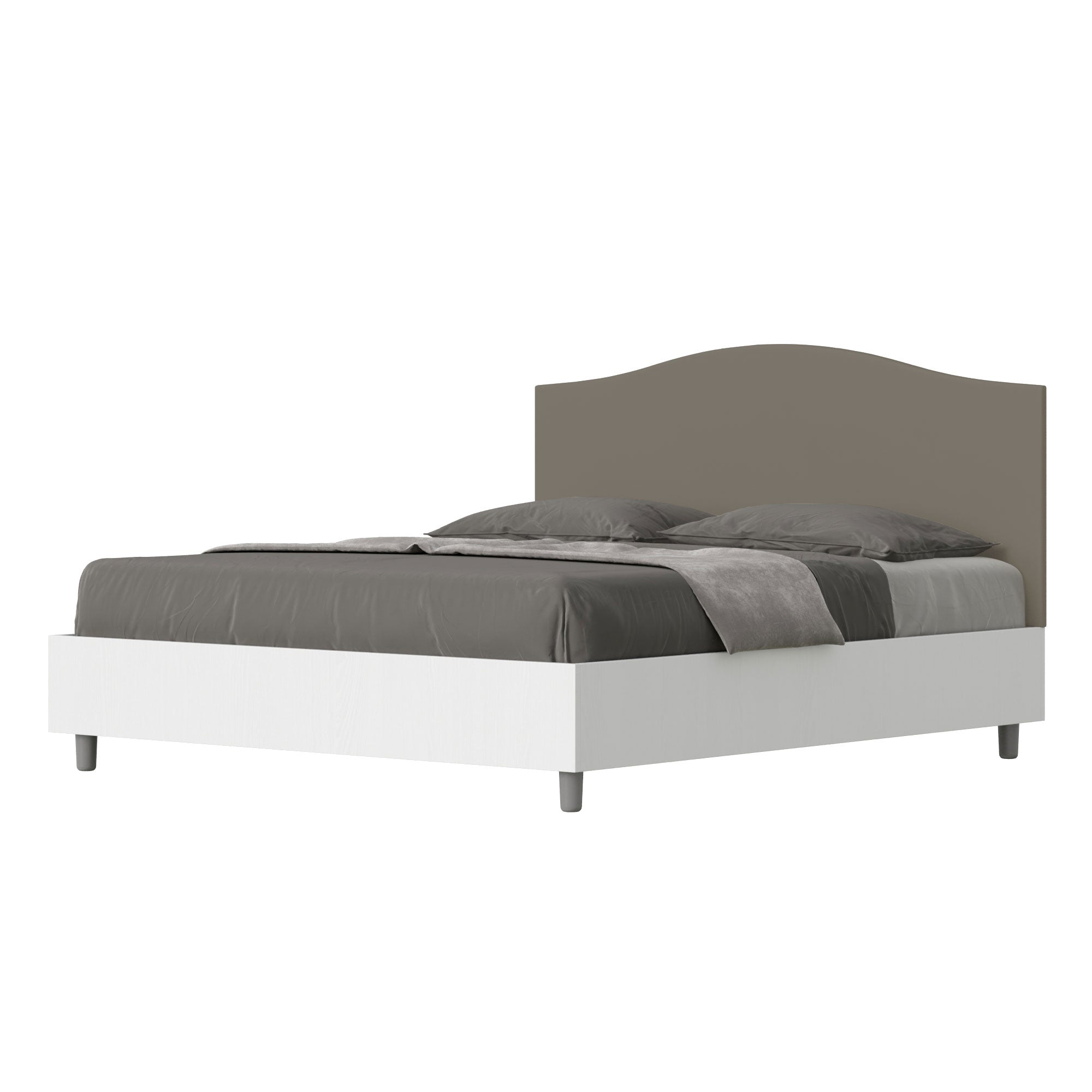 Letto Matrimoniale 160x190 cm con Rete e Contenitore Grace Cappuccino