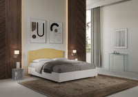 Letto Matrimoniale 160x190 cm con Rete e Contenitore Grace Ocra