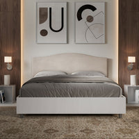 Letto Matrimoniale 160x200 cm con Rete Grace Sabbia