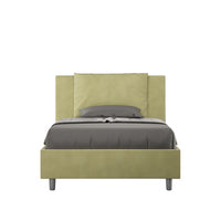 Letto imbottito 1 piazza e mezza 120x190 cm Antea - Con rete,Microfibra,Tè verde