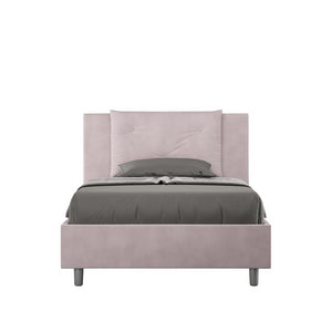 Letto imbottito 1 piazza e mezza 120x190 cm Appia - Senza rete,Glicine,Microfibra