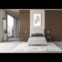 Letto imbottito 1 piazza e mezza 120x190 cm Priya - Bianco,Similpelle,Contenitore